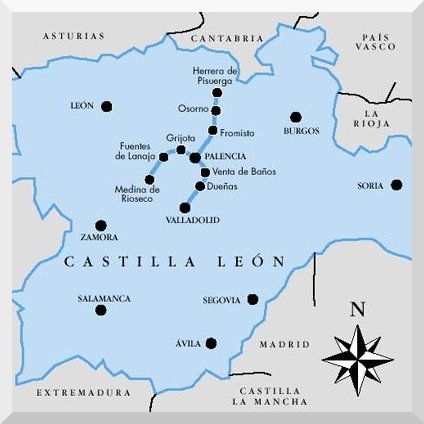 Mapa del Canal de Castilla