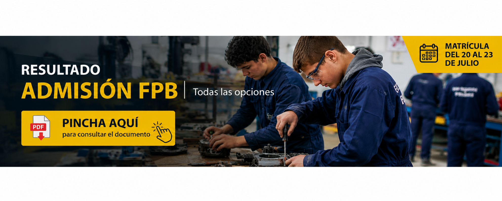 Enlace resultado admisión